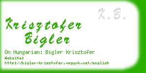 krisztofer bigler business card